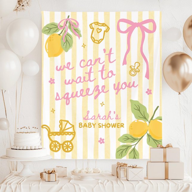 Custom Lemon Baby Shower Backdrop, Italian Lemon  Tapestry (Creator Uploaded)