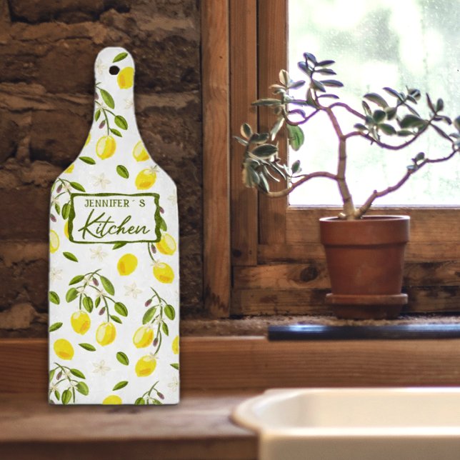 Custom Lemon, Citrus Yellow and Green   Cutting Board (Creator Uploaded)