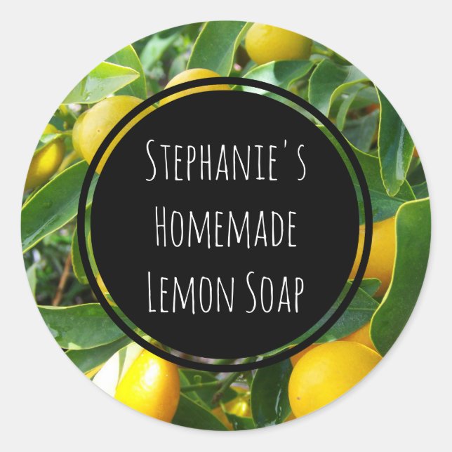 Custom Lemon Fragrance Bottle Jar Garden Label (Front)