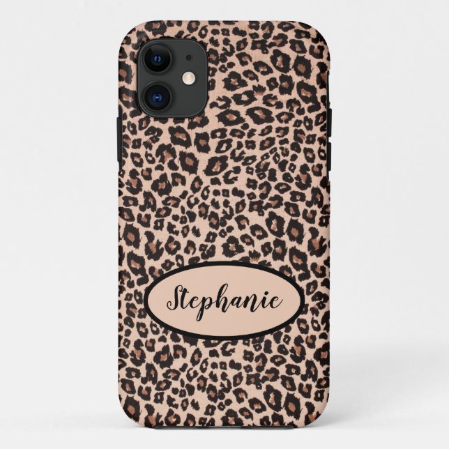Custom Leopard Animal Print Cell Phone Case iPhone (Back)