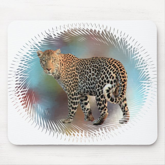 Custom Leopard Modern Pop Art Template Trendy Mouse Pad (Front)