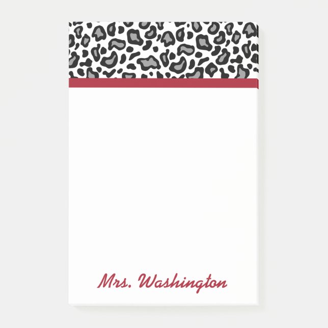 Custom Leopard Post It Notes Gift (Front)