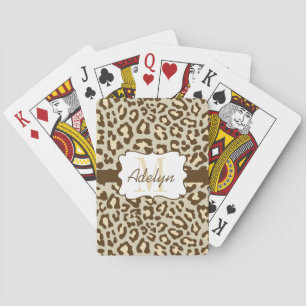 Custom Leopard Print Brown Tan Peach Cards