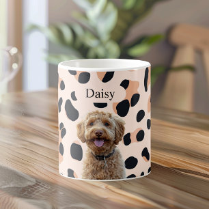 Custom Leopard Print Dog Photo with Name Coffee Mug