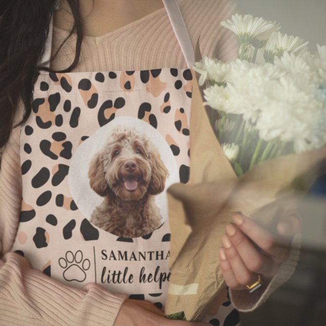 Custom Leopard Print Dog Photos Apron (Creator Uploaded)