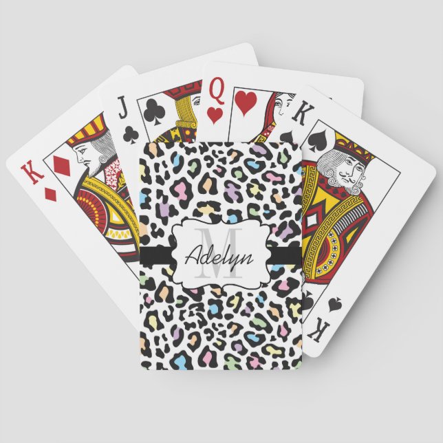 Custom Leopard Print Multi Colours Cards (Back)