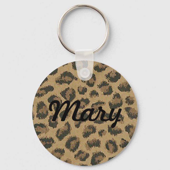 Custom Leopard Skin Key Chain (Front)