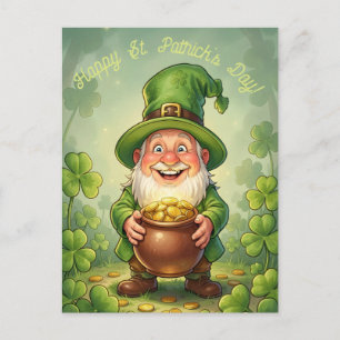 Custom Leprechaun Gnome Happy St. Patrick's Day  Postcard