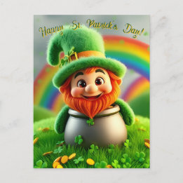 Custom Leprechaun Gnome St. Patrick's Day Shamrock Postcard