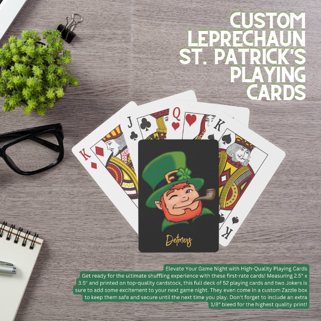 Custom Leprechaun St. Patrick's Playing Cards (Birthday Depot Party Supplies Trendy Stylish Fun Cool
Custom Leprechaun St. Patrick's Playing Cards)