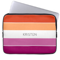 Custom Lesbian Flag Colours Stripes With Name