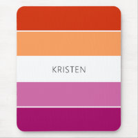 Custom Lesbian Flag Colours Stripes With Name