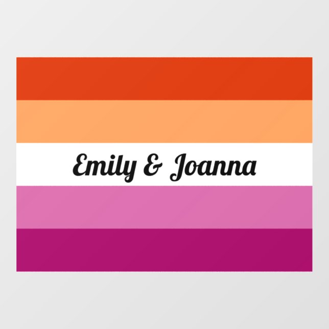 Custom Lesbian Flag Pride Month Window Cling (Sheet)