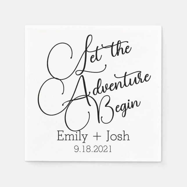 Custom Let the adventure begin personalised  napki Napkin (Front)