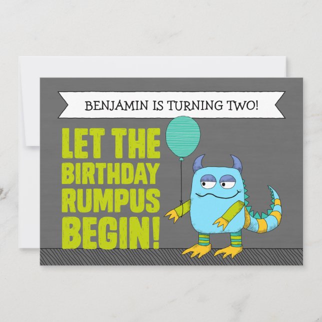 CUSTOM Let The Birthday Rumpus Begin! Invitations (Front)