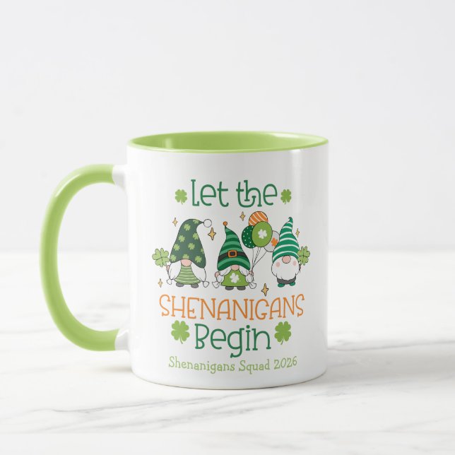 Custom Let the Shenanigans Begin Gnomes  Mug (Left)