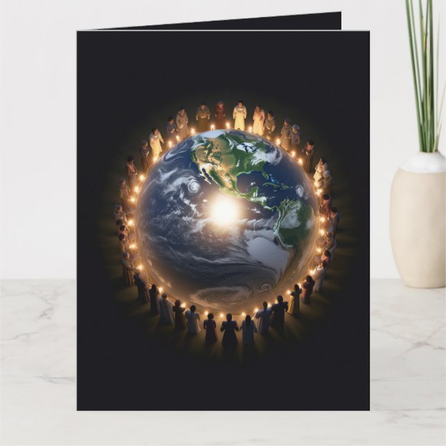 Custom Let There Be Peace On Earth Global Peace Card (Front)