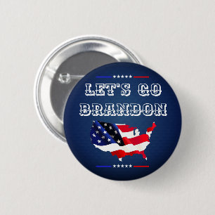 Custom LET'S GO BRANDON Trump 2024 American Flag 6 Cm Round Badge