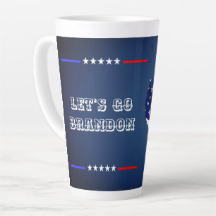 Custom LET'S GO BRANDON Trump 2024 American Flag Latte Mug