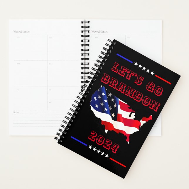 Custom LET'S GO BRANDON Trump 2024 Weekly Monthly Planner (Display)