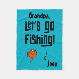Custom Let's Go Fishing! Fleece Blanket