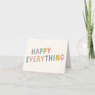 Custom Letter Colourful Typography Happy Everythin Holiday Card