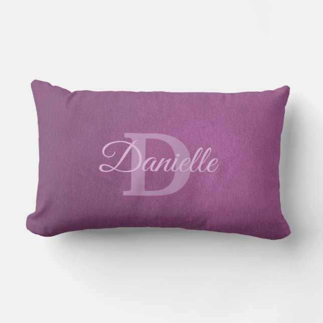 Custom Letter D Script Monogram Name Template Lumbar Cushion (Front)