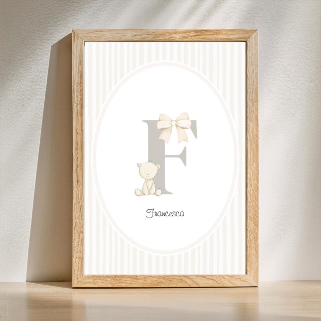 Custom Letter F Nursery Wall Art - Baby Name Print (Letter F Nursery Wall Art - Custom Baby Name Print)