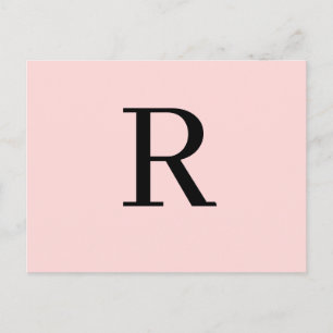 Custom Letter Modern Minimal Pink Design Postcard