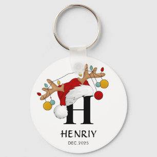 Custom Letter Name Christmas gift Key Ring