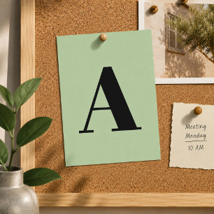 Custom Letter Postcard   Green Initial Mailer Card