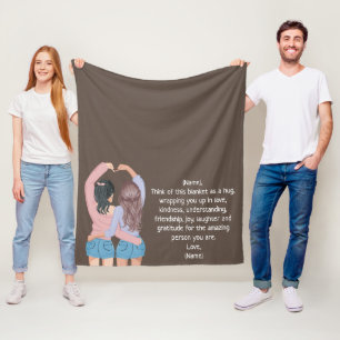 Custom Letter to a Bestfriend With Two Girls Fleece Blanket