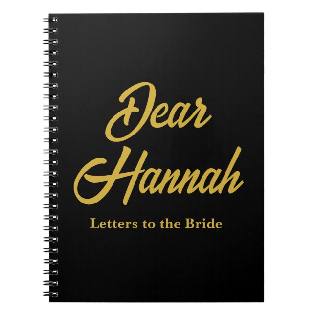 Custom Letters to the Bride Hen Do Bridal Shower Notebook (Front)