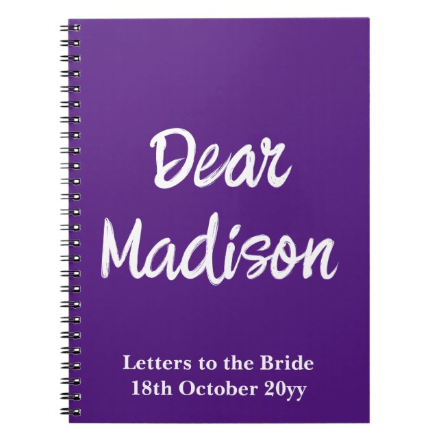 Custom Letters to the Bride Hen Do Bridal Shower Notebook (Front)