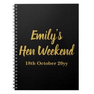 Custom Letters to the Bride Hen Do Weekend Trip Notebook