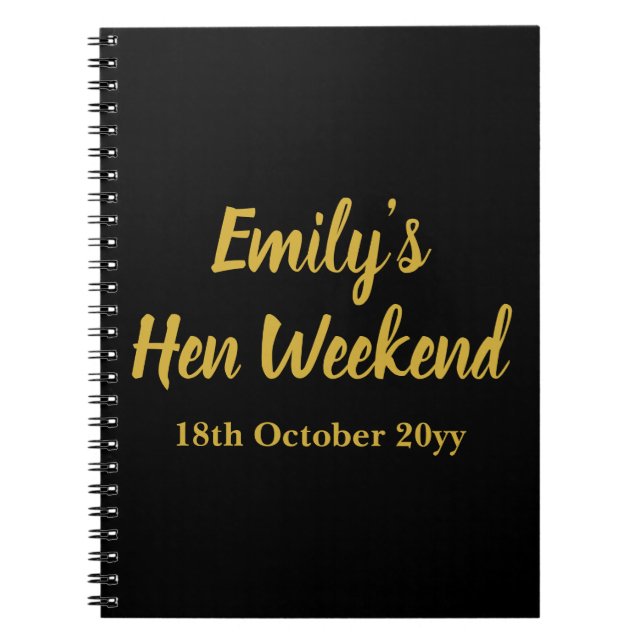 Custom Letters to the Bride Hen Do Weekend Trip Notebook (Front)