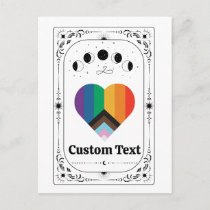 Custom LGBT Pride Tarot Trans Queer Rainbow Zodiac Postcard
