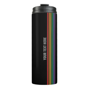 Custom LGBT Rainbow Stripes Gay Pride Thermal Tumbler