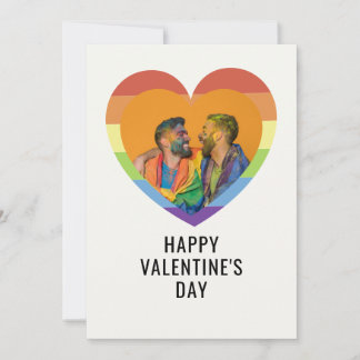 CUSTOM LGBT Valentine's Day Elegant Heart Photo Holiday Card