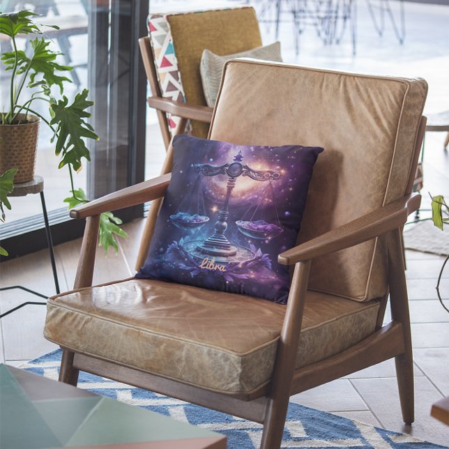 Custom Libra Zodiac Horoscope Fantasy Sun Sign Cushion (Creator Uploaded)