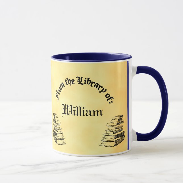 Custom "Library of" Book Reading Mug (Right)