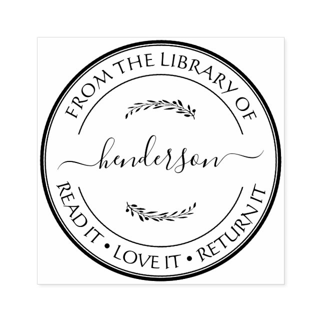 Custom Library Stamp Floral Book (Imprint)