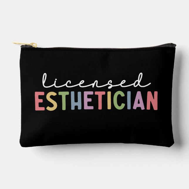 Custom Licensed Aesthetician Cosmetologist Accessory Pouch (Front)