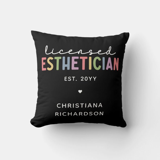 Custom Licensed Aesthetician Cosmetologist Cushion (Front)