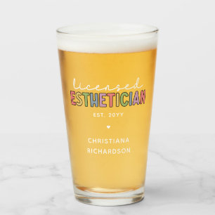 Custom Licensed Aesthetician Cosmetologist Glass