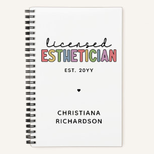 Custom Licensed Aesthetician Cosmetologist Notebook