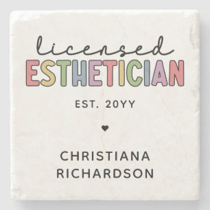 Custom Licensed Aesthetician Cosmetologist Stone Coaster