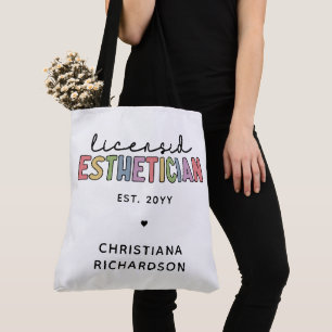 Custom Licensed Aesthetician Cosmetologist Tote Bag