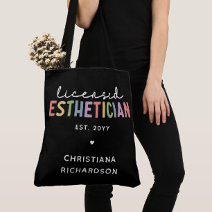 Custom Licensed Aesthetician Cosmetologist Tote Bag