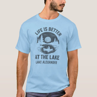 Custom Life Is Better at the Lake Silhouette Canoe T-Shirt